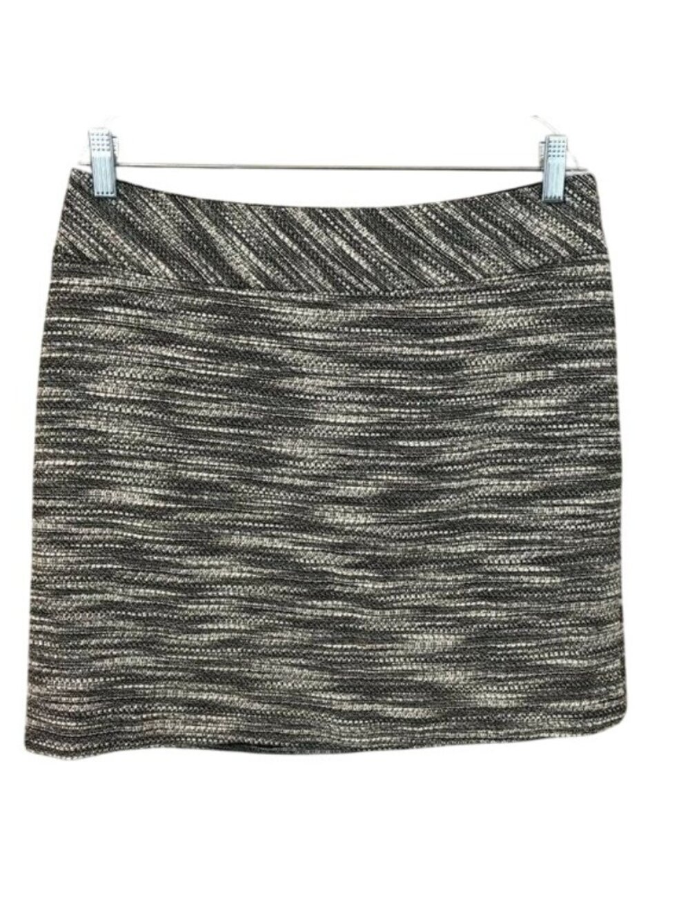 Ann Taylor Loft Black White Textured Petite Mini Skirt Size 10P Career